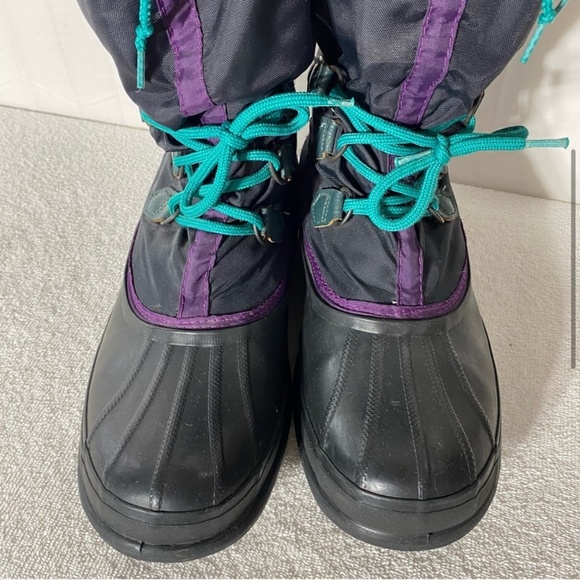 Vintage Sorel Black Purple Teal Freestyle Sport Winter Snow Boots 11 - Picture 5 of 16